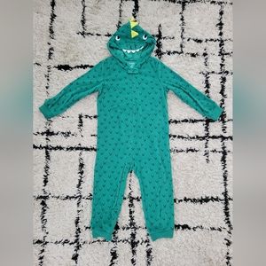 Carter's One-Piece Fleece Zip Dinosaur Pajama with Footies 4T